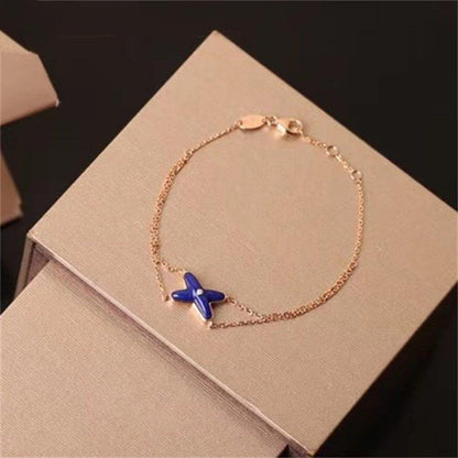 [：Polaidi Jewelry]Hollow Design Four-Leaf Clover Flower Shape Bracelet