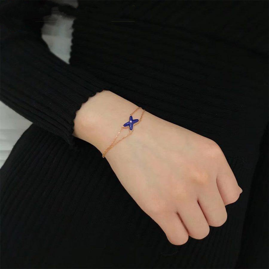 [：Polaidi Jewelry]Hollow Design Four-Leaf Clover Flower Shape Bracelet