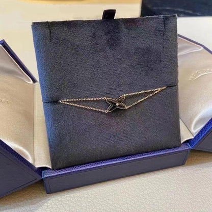 [：Polaidi Jewelry]JEUX ブレスレット オニキス ピンクゴールド 1ダイヤモンド