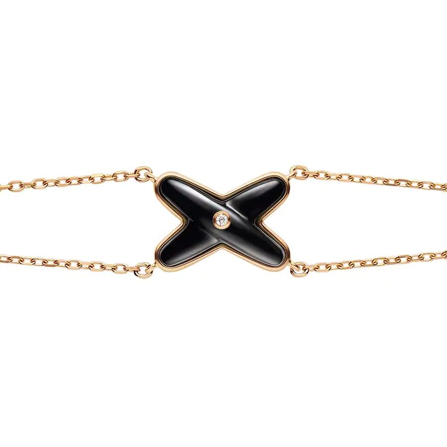 [：Polaidi Jewelry]JEUX ブレスレット オニキス ピンクゴールド 1ダイヤモンド