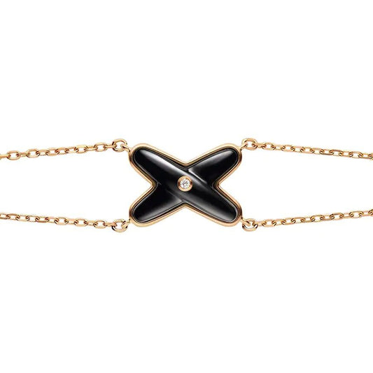 [Polaidi Jewelry]JEUX BRACELET ONYX PINK GOLD 1 DIAMOND