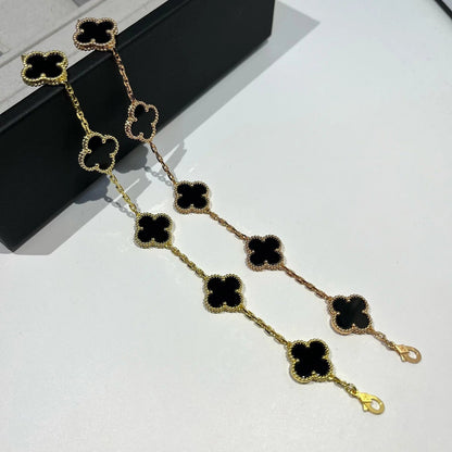 [：Polaidi Jewelry]CLOVER  5 MOTIFS BLACK ONYX BRACELET