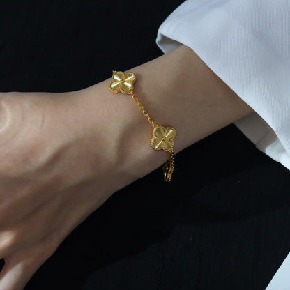 [：Polaidi Jewelry]クローバー5フラワーレーザーブレスレット