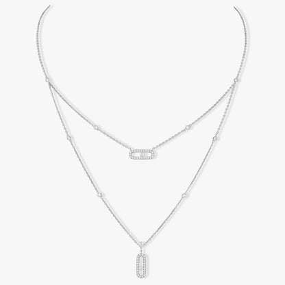 [Polaidi Jewelry]MOVE 2 ROW DIAMOND NECKLACE