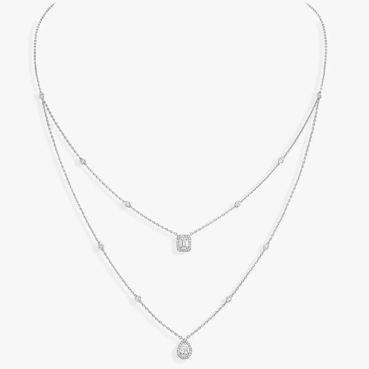 [Polaidi Jewelry]Diamond Necklace My Twin 2 Rows