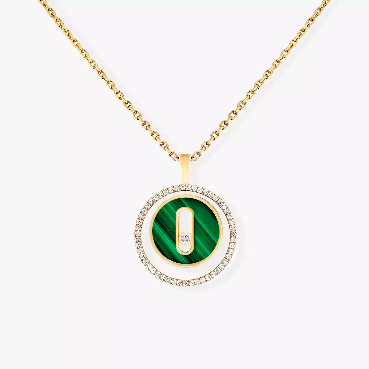 [Polaidi Jewelry]Lucky Move Diamond Necklace in Rose Gold and White Mother-of-Pearl