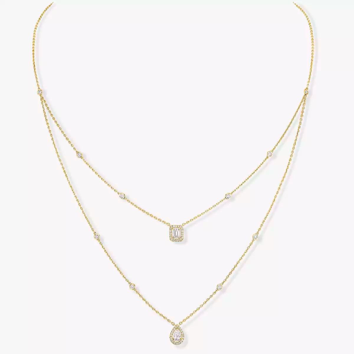 [Polaidi Jewelry]Diamond Necklace My Twin 2 Rows