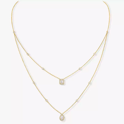 [Polaidi Jewelry]Diamond Necklace My Twin 2 Rows