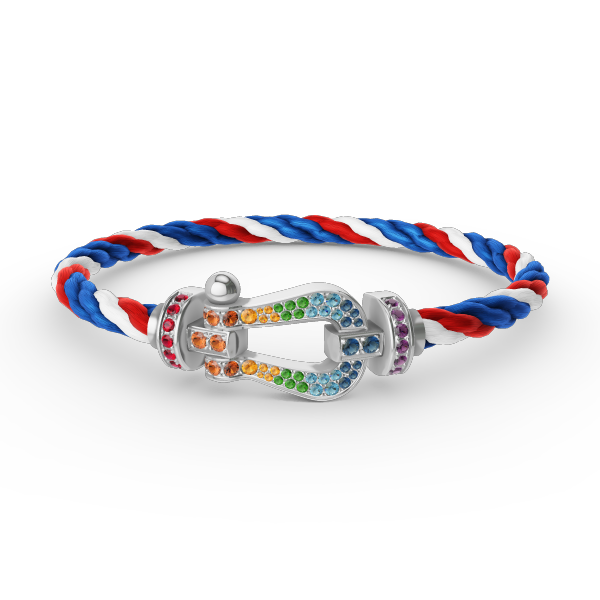 [：Polaidi Jewelry]FORC LARGE HORSESHOE  COLORED DIAMOND BRACELET SILVER