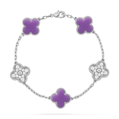 [Polaidi Jewelry]CLOVER 5 MOTIF LIGHT PURPLE BRACELET COLLECTION