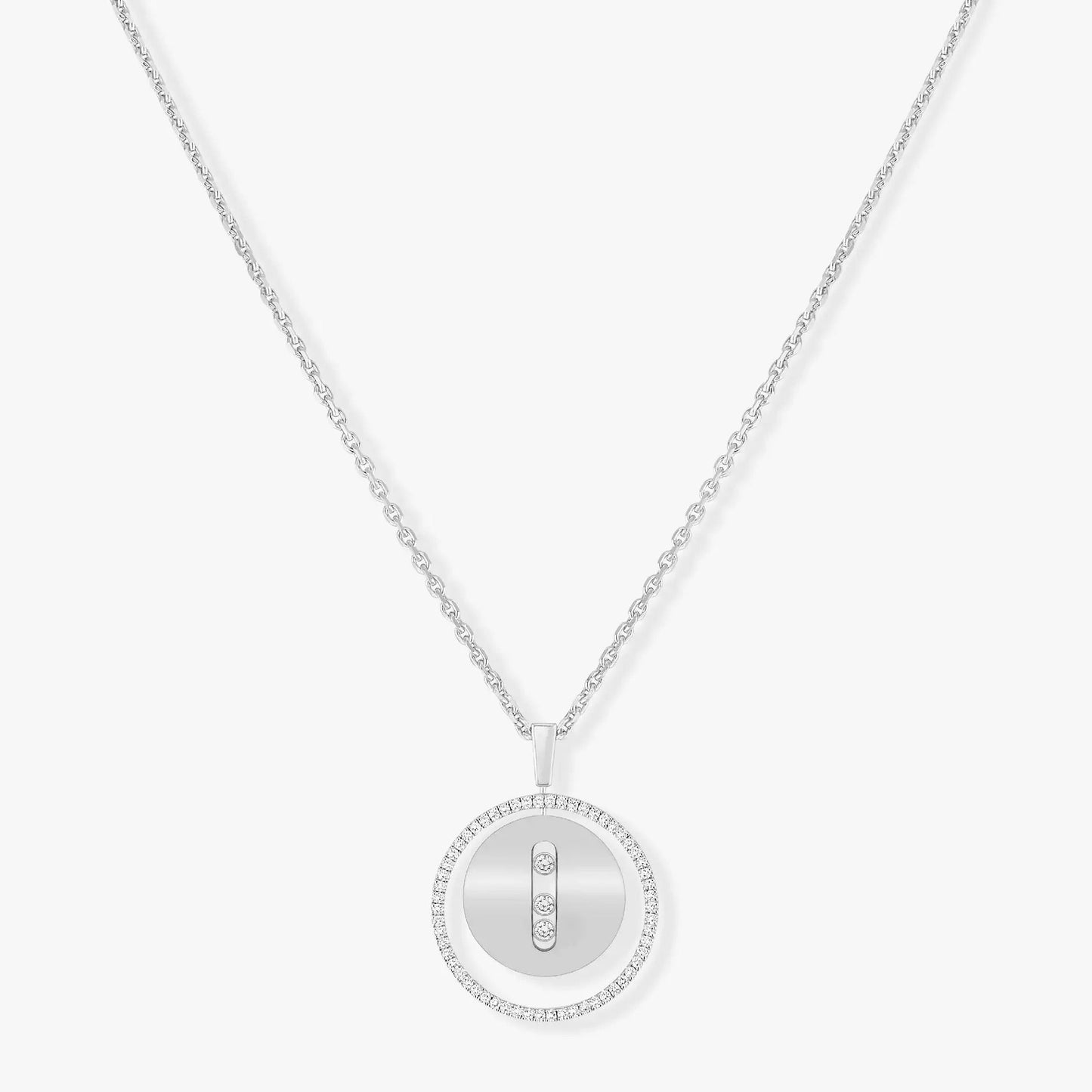 [Polaidi Jewelry]LUCKY MOVE MM SILVER DIAMOND NECKLACE