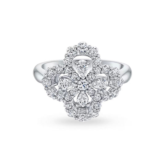 [：Polaidi Jewelry]LOOP RING FULL MOTIF DIAMOND 16MM SILVE