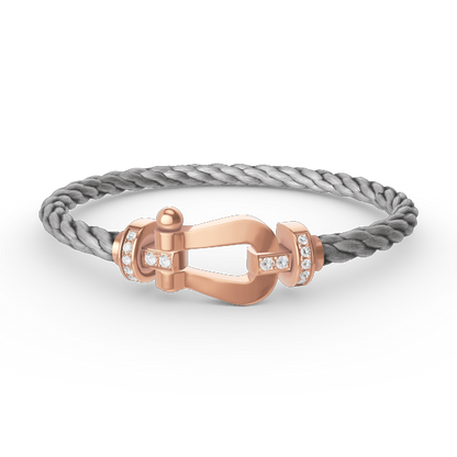 [Polaidi Jewelry]FORCE LARGE HORSESHOE HALF DIAMOND BRACELET ROSE GOLD