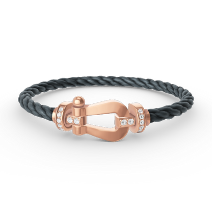 [：Polaidi Jewelry]FORCE LARGE HORSESHOE HALF DIAMOND BRACELET ROSE GOLD