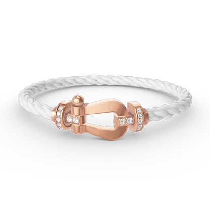[Polaidi Jewelry]FORCE LARGE HORSESHOE HALF DIAMOND BRACELET ROSE GOLD