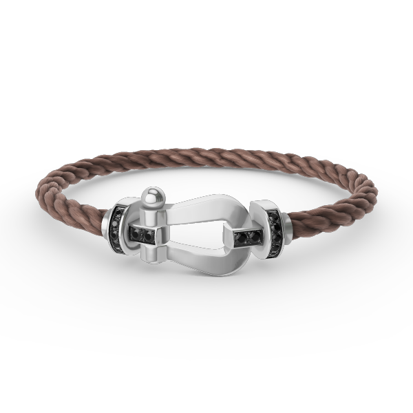 [Polaidi Jewelry]FORCE LARGE HORSESHOE BLACK DIAMOND BRACELET SILVER