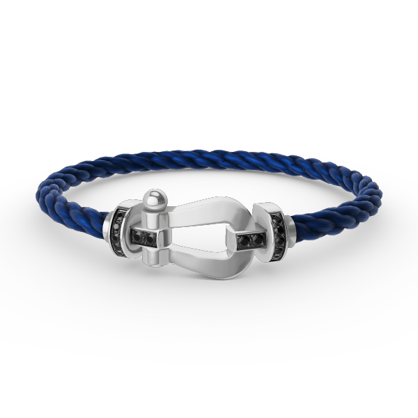 [Polaidi Jewelry]FORCE LARGE HORSESHOE BLACK DIAMOND BRACELET SILVER