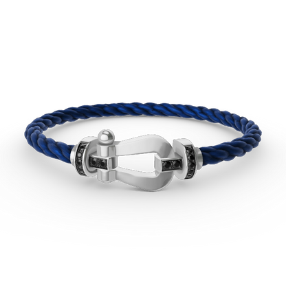 [Polaidi Jewelry]FORCE LARGE HORSESHOE BLACK DIAMOND BRACELET SILVER
