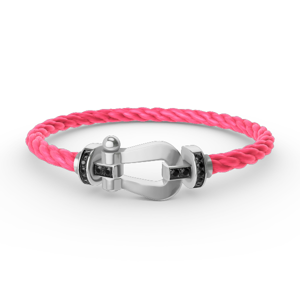 [Polaidi Jewelry]FORCE LARGE HORSESHOE BLACK DIAMOND BRACELET SILVER