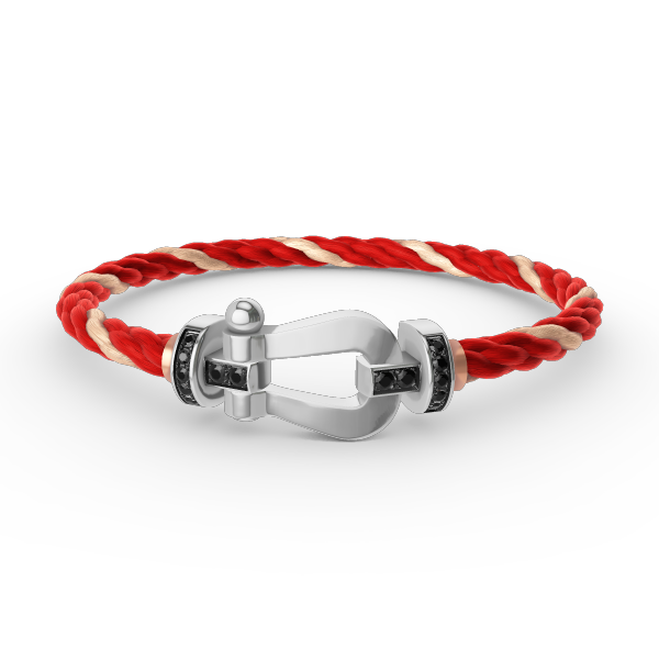 [Polaidi Jewelry]FORCE LARGE HORSESHOE BLACK DIAMOND BRACELET SILVER