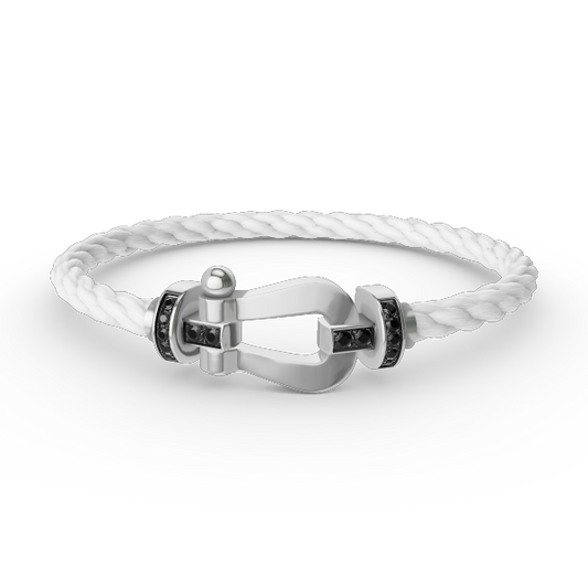 [：Polaidi Jewelry]FORCE LARGE HORSESHOE BLACK DIAMOND BRACELET SILVER