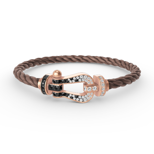 [Polaidi Jewelry]FORCE LARGE HORSESHOE BLACK WHITE DIAMOND BRACELET ROSE GOLD