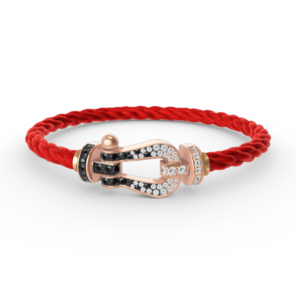 [：Polaidi Jewelry]FORCE LARGE HORSESHOE BLACK WHITE DIAMOND BRACELET ROSE GOLD