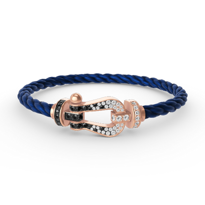 [Polaidi Jewelry]FORCE LARGE HORSESHOE BLACK WHITE DIAMOND BRACELET ROSE GOLD
