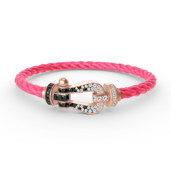 [Polaidi Jewelry]FORCE LARGE HORSESHOE BLACK WHITE DIAMOND BRACELET ROSE GOLD