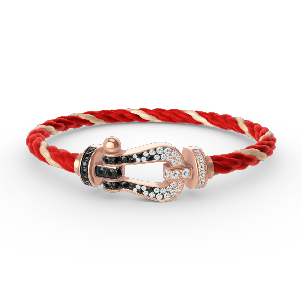 [Polaidi Jewelry]FORCE LARGE HORSESHOE BLACK WHITE DIAMOND BRACELET ROSE GOLD