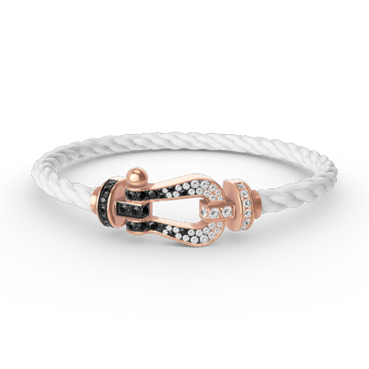 [：Polaidi Jewelry]FORCE LARGE HORSESHOE BLACK WHITE DIAMOND BRACELET ROSE GOLD