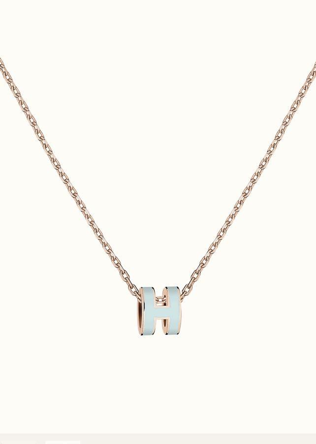 [：Polaidi Jewelry]POP H LIGHT BLUE NECKLACE