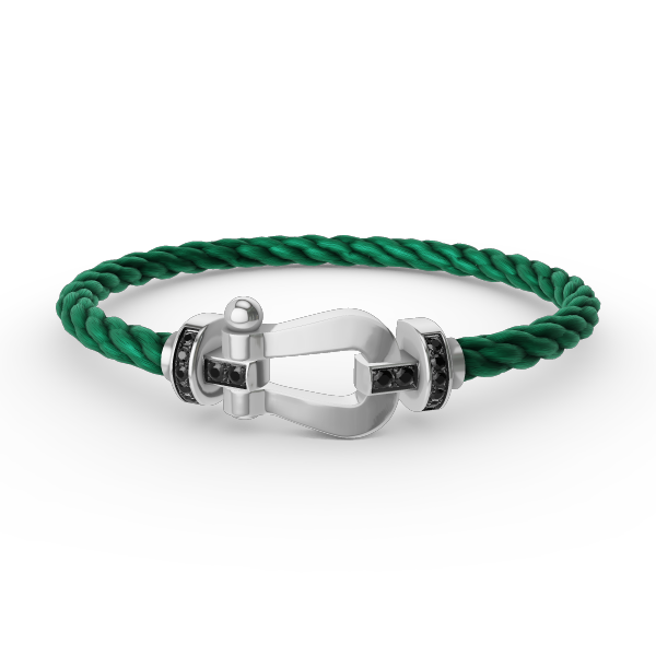[Polaidi Jewelry]FORCE LARGE HORSESHOE BLACK DIAMOND BRACELET SILVER