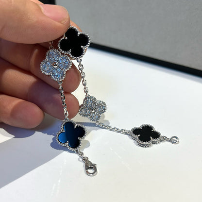 [Polaidi Jewelry] CLOVER 5 MOTIF ONYXS BRACELET COLLECTION