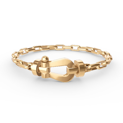 [Polaidi Jewelry]FORCE LARGE HORSESHOE CLASP  METAL BRACELET