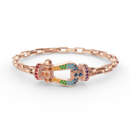 [：Polaidi Jewelry]FORCE LARGE HORSESHOE CLASP  METAL BRACELET