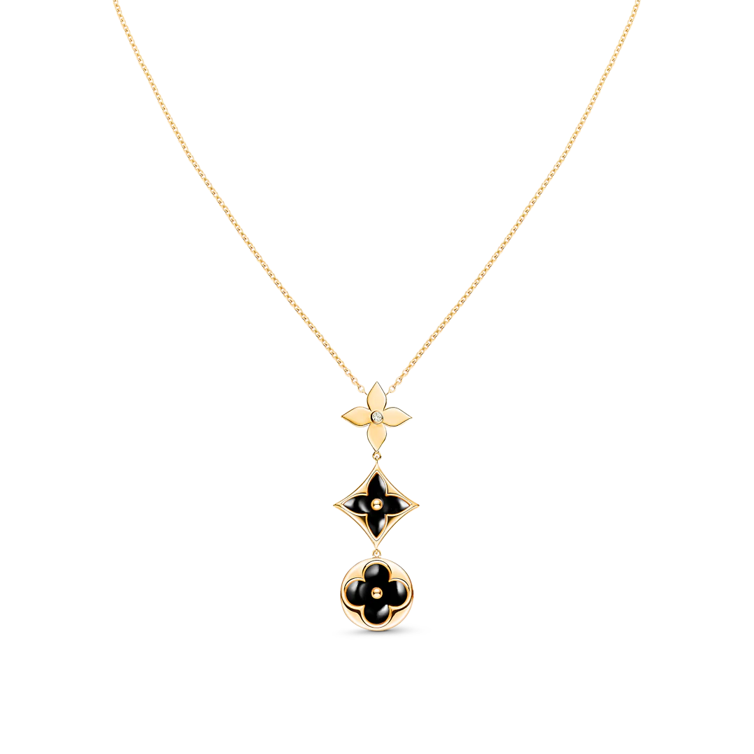 [：Polaidi Jewelry]STAR AND SUN ONYX PINK GOLD NECKLACE