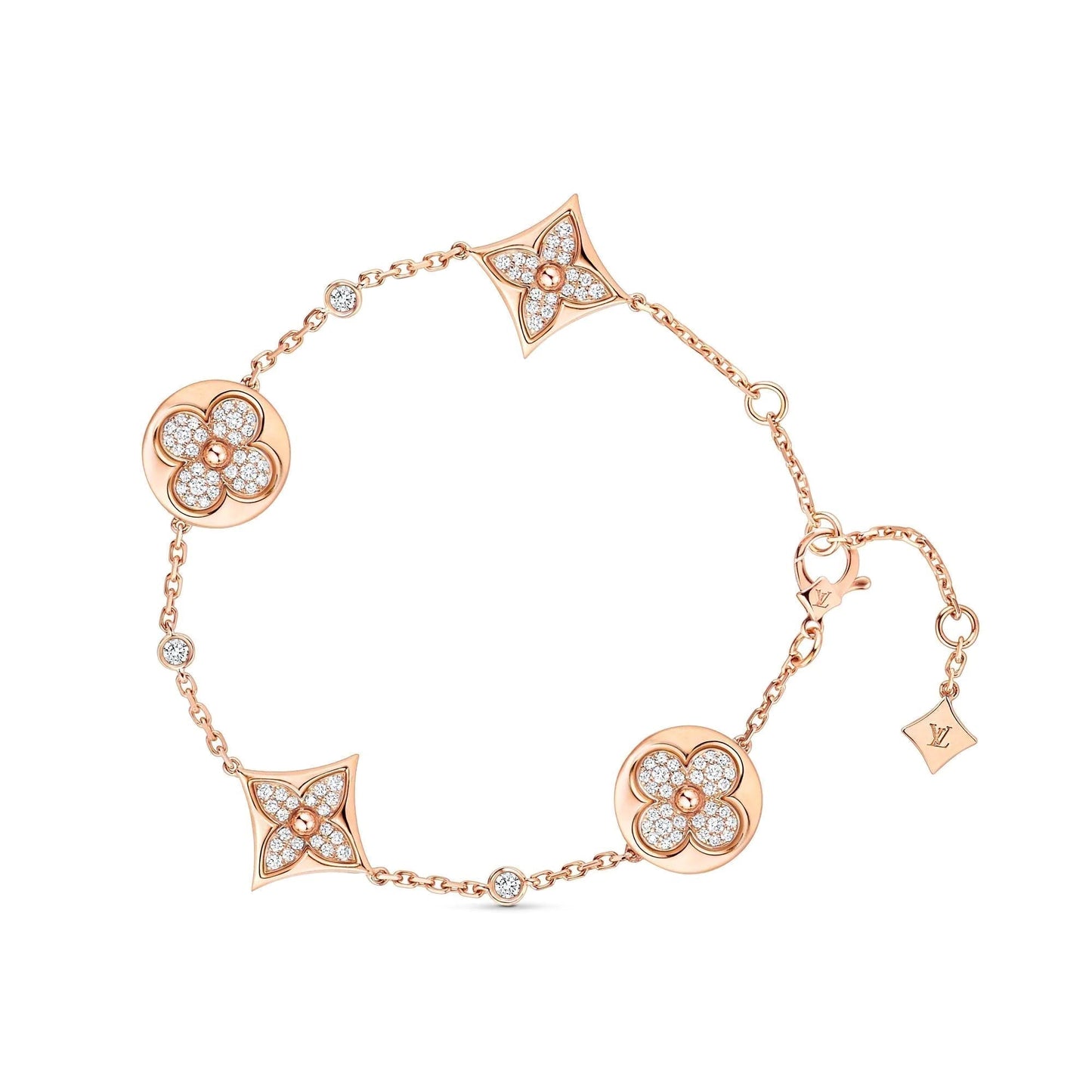 [Polaidi Jewelry]STAR AND SUN 4 MOTIFS GOLD DIAMONDS BRACELET