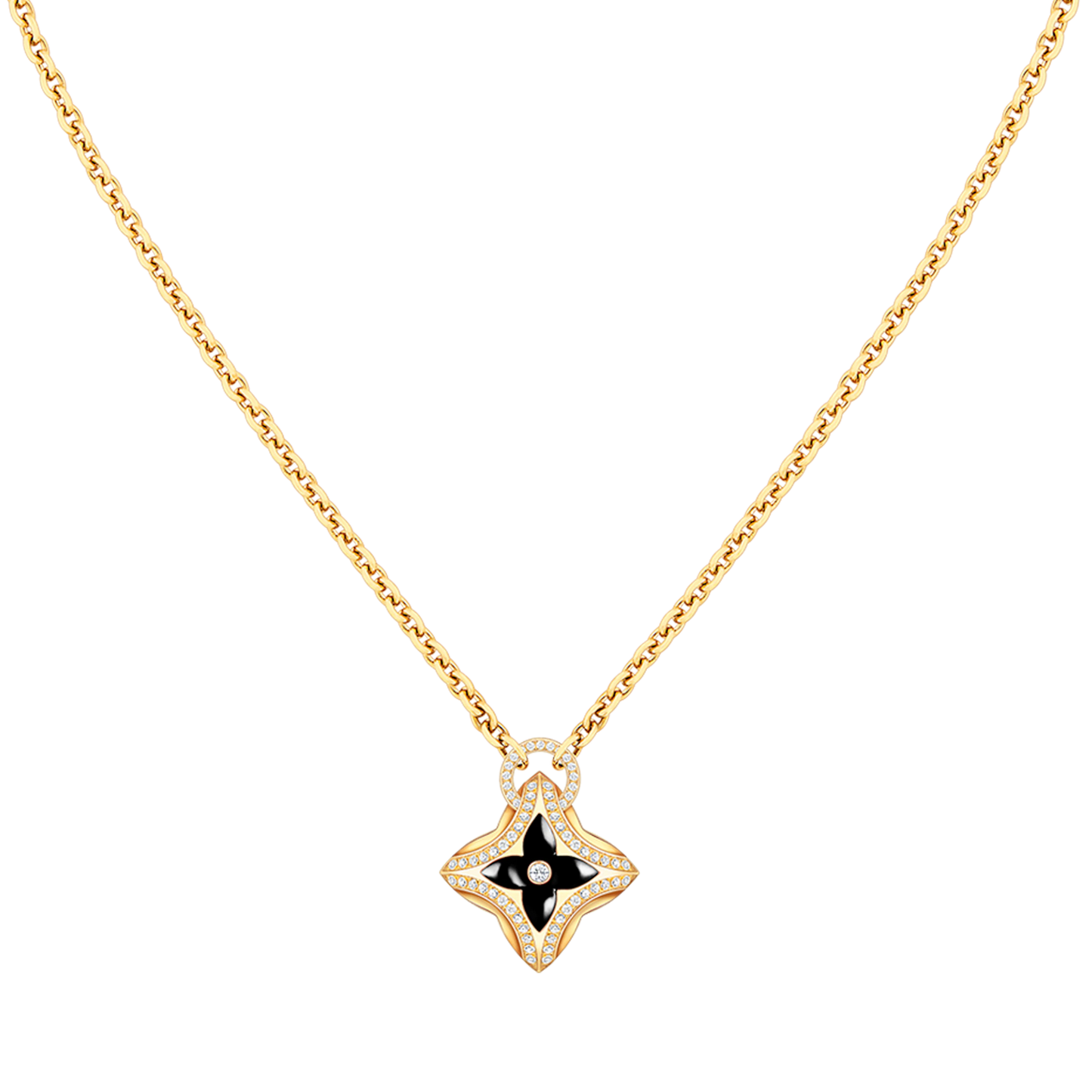 [：Polaidi Jewelry]STAR PEDANT PINK GOLD DIAMOND NECKLACE