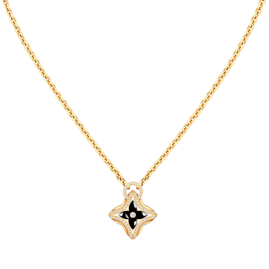 [：Polaidi Jewelry]STAR PEDANT PINK GOLD DIAMOND NECKLACE