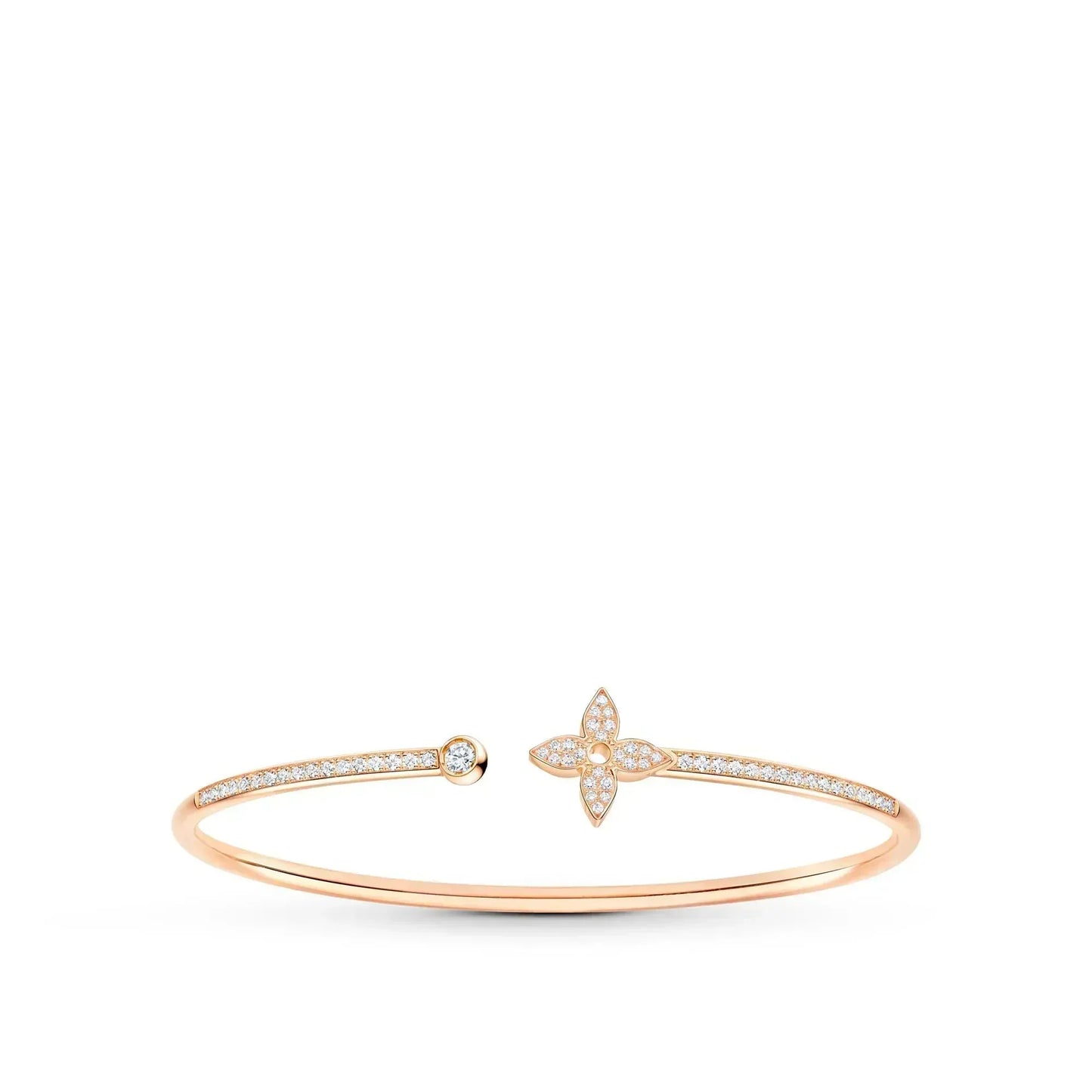 [Polaidi Jewelry]IDYLLE PINK GOLD OPEN BRACELET DIAMOND PAVED