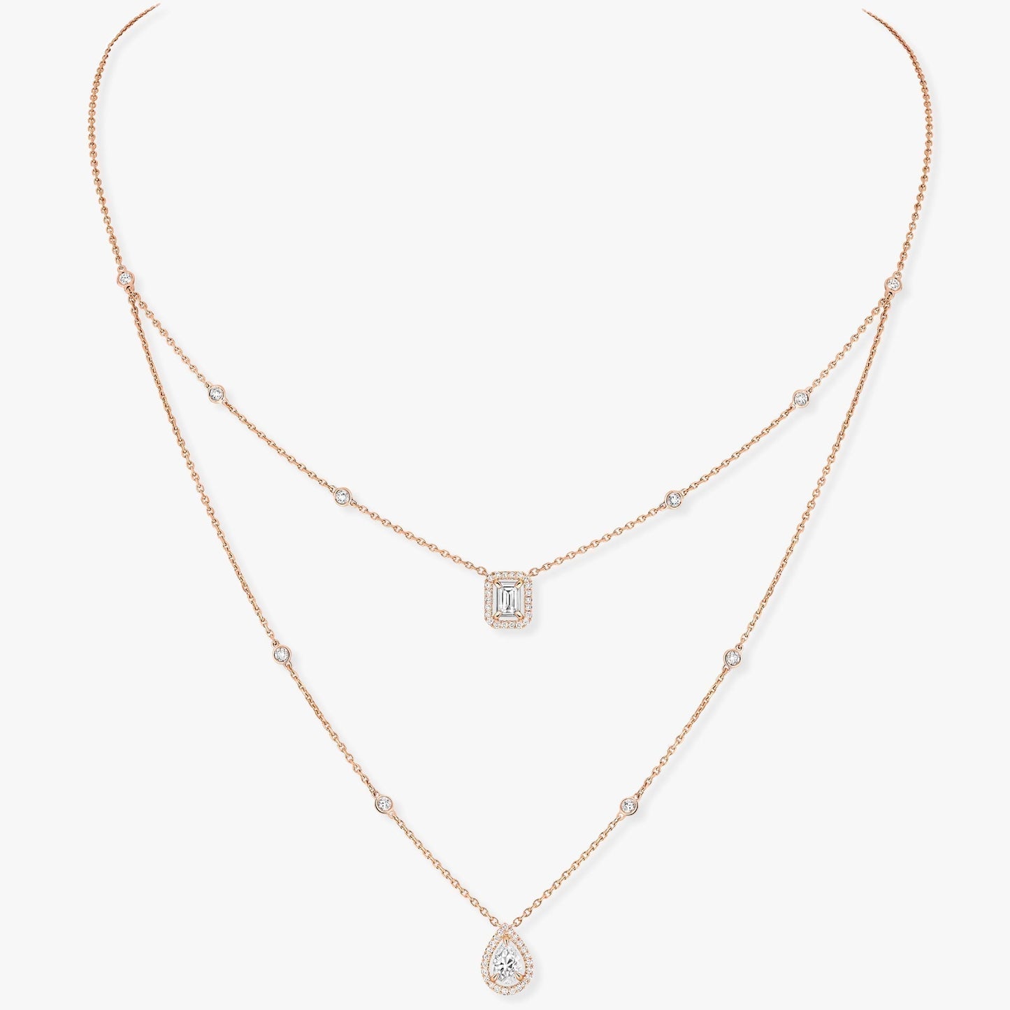 [Polaidi Jewelry]MY TWIN 2 ROW DIAMOND NECKLACE