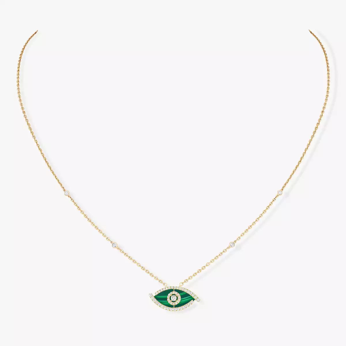 [Polaidi Jewelry]Lucky Eye Diamond Necklace in Rose Gold and Turquoise