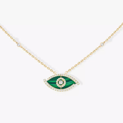 [Polaidi Jewelry]Lucky Eye Diamond Necklace in Rose Gold and Turquoise