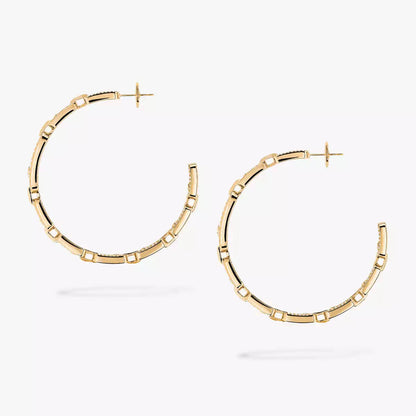 [[Polaidi Jewelry]Move Link Diamond Hoop Earrings