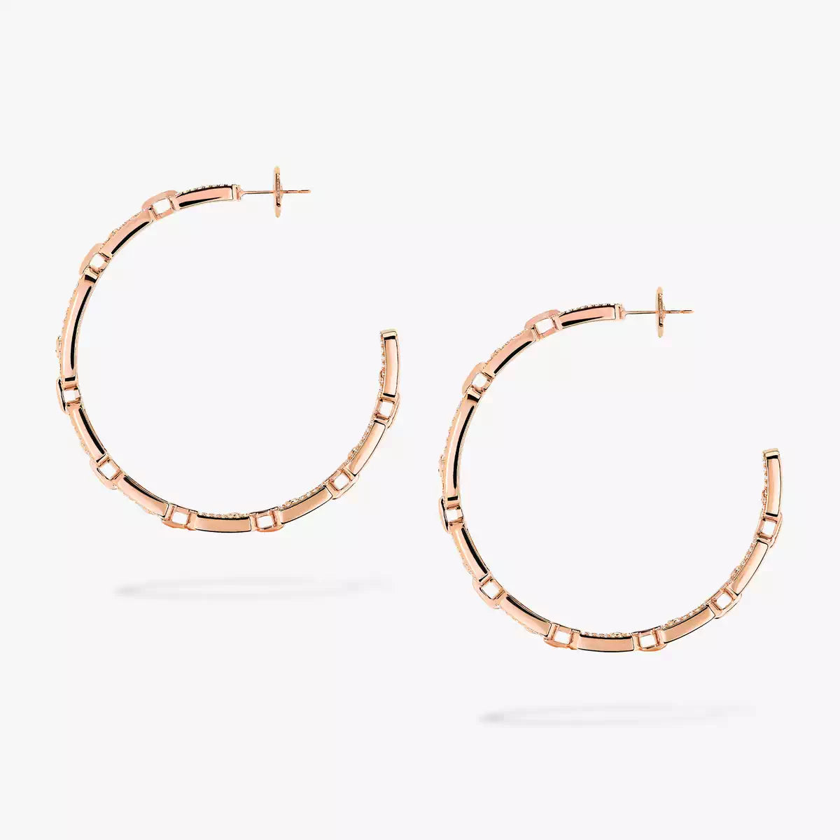 [[Polaidi Jewelry]Move Link Diamond Hoop Earrings