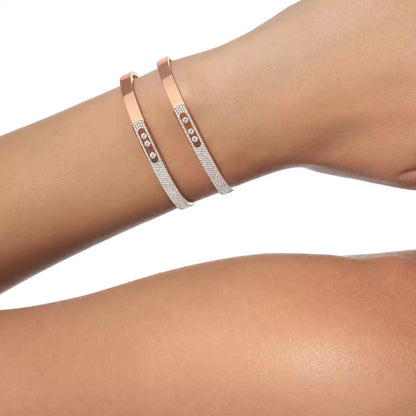 [Polaidi Jewelry]Move Noa Rose Gold Pavé Diamond Bangle Bracelet