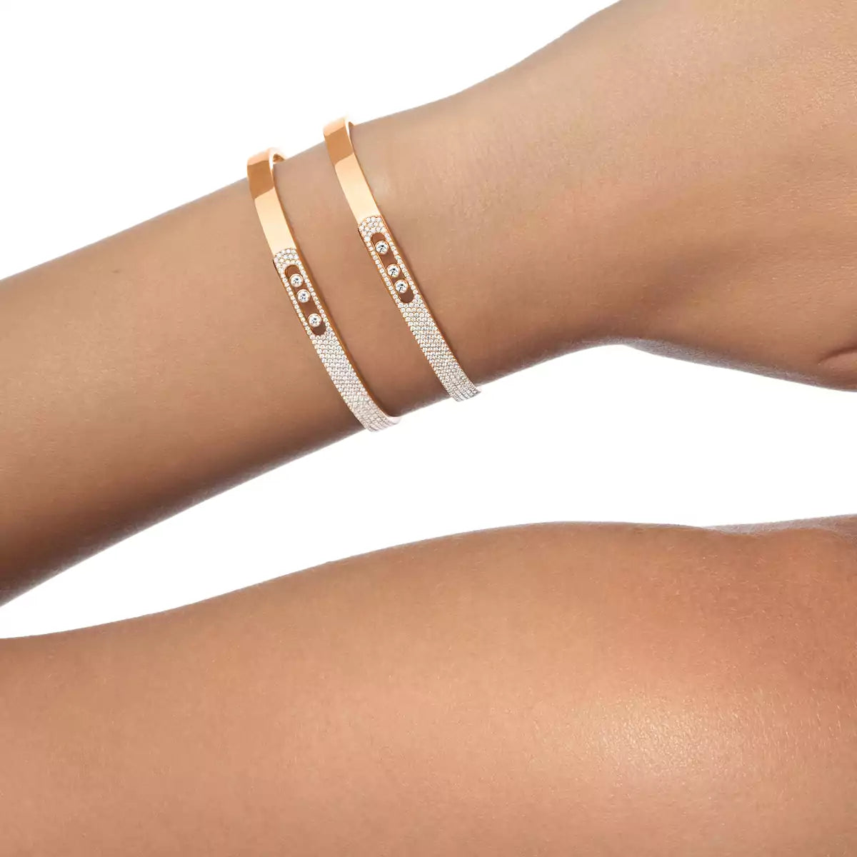 [Polaidi Jewelry]Move Noa Rose Gold Pavé Diamond Bangle Bracelet