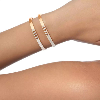 [Polaidi Jewelry]Move Noa Rose Gold Pavé Diamond Bangle Bracelet