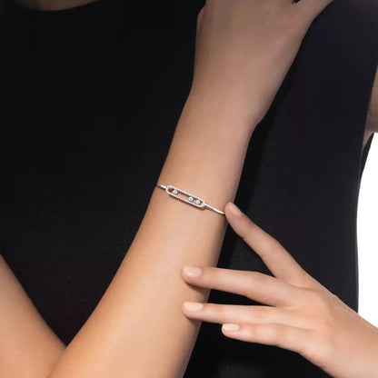 [Polaidi Jewelry]Move Pavé Diamond Bangle Bracelet M